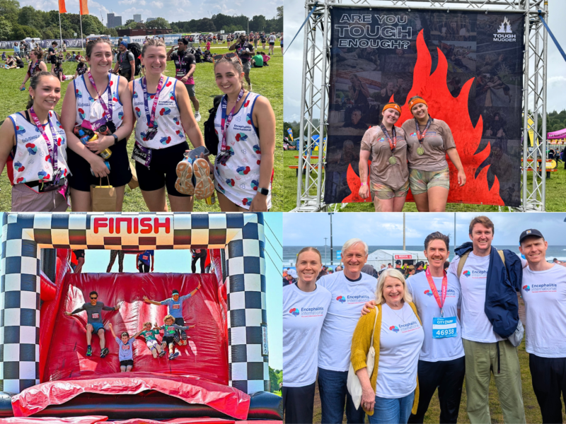 Image of challenge participants supporting Encephalitis International around the UK.