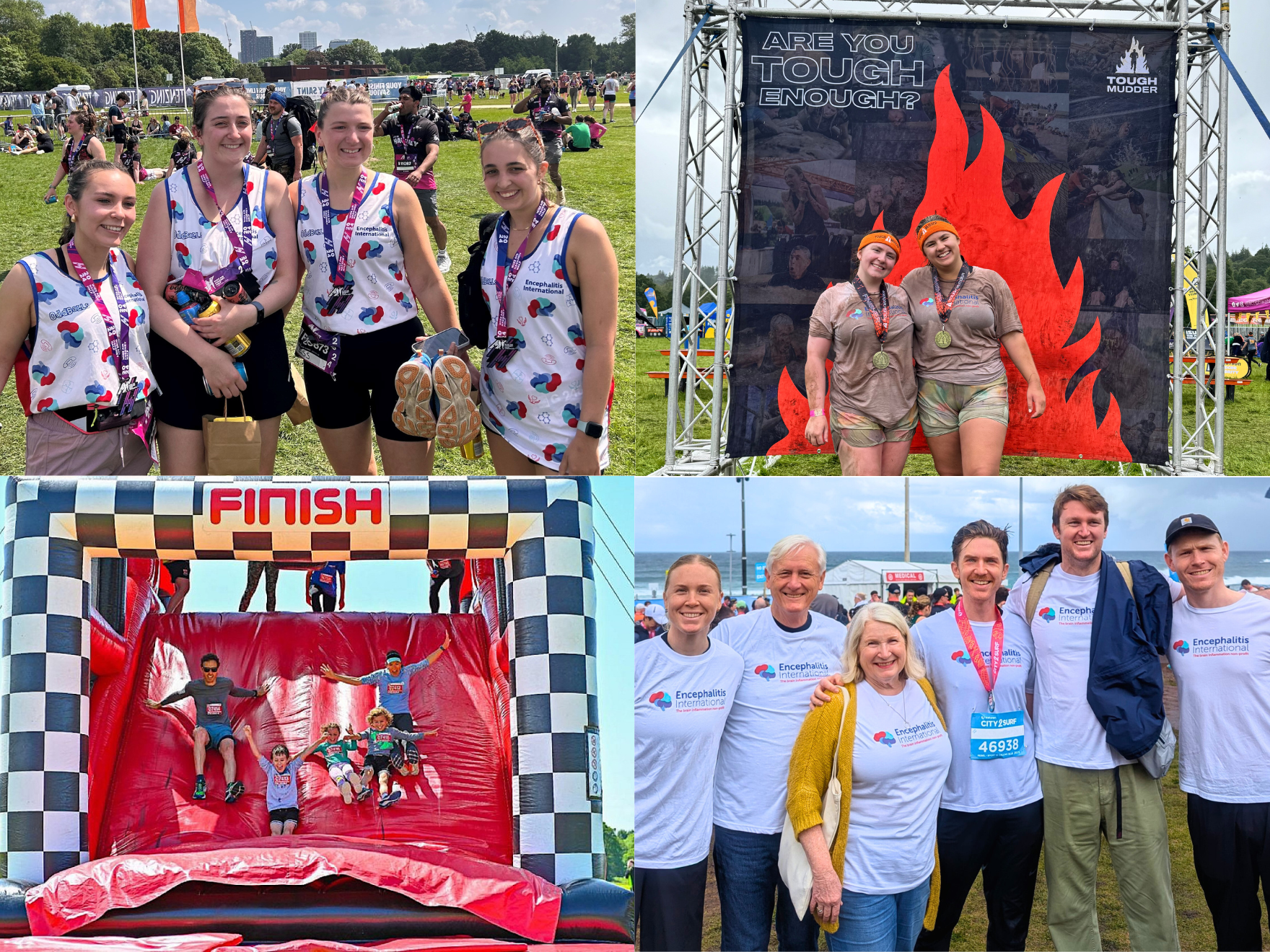 Image of challenge participants supporting Encephalitis International around the UK.